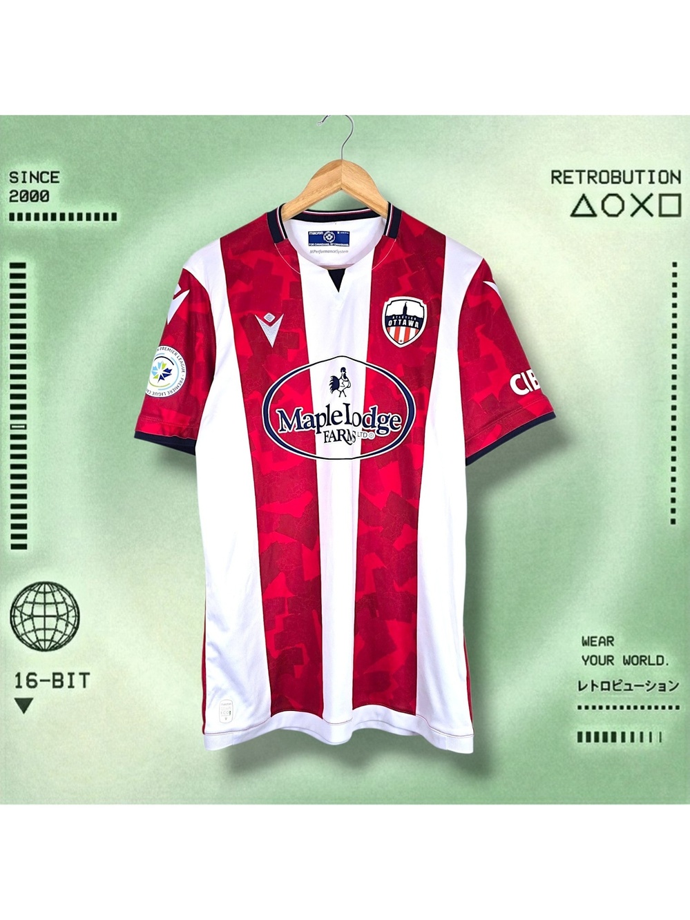 Ollie Basett Signed Atlético Ottawa CPL Macron 2023 Soccer Jersey Red Size M